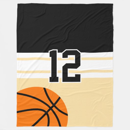 Gepersonaliseerd basketbalspelernummer fleece deken (Voorkant)