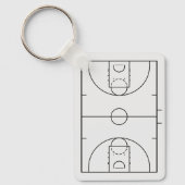 Gepersonaliseerd basketbalveld met spelersnaam sleutelhanger (Voorkant)