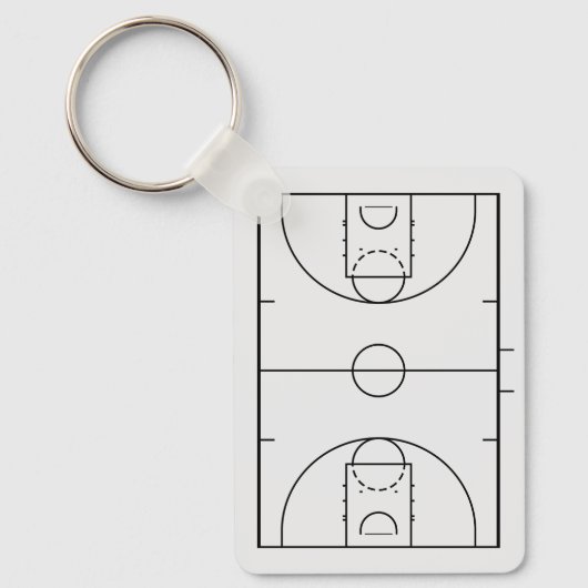Gepersonaliseerd basketbalveld met spelersnaam sleutelhanger (Voorkant)