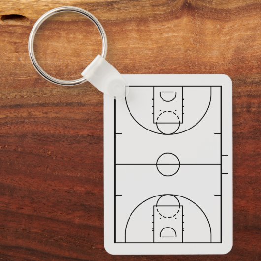 Gepersonaliseerd basketbalveld met spelersnaam sleutelhanger (Voorkant)