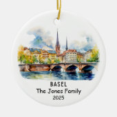 Gepersonaliseerd Bazel Ornament, Zwitserland Keramisch Ornament (Voorkant)