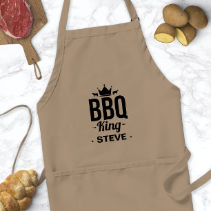 Gepersonaliseerd BBQ King naam schort voor mannen