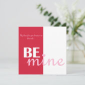 Gepersonaliseerd Be Mine Heart Love Voorstel Red P Feestdagenkaart (Staand voorkant)