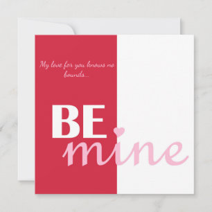Gepersonaliseerd Be Mine Heart Love Voorstel Red P Feestdagenkaart