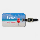 Gepersonaliseerd|| Beach is mijn therapie Bagagelabel (Voorkant horizontaal)