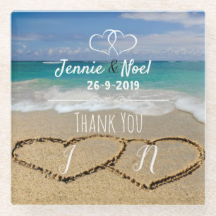 Gepersonaliseerd Beach-Onderzetter met glans Glazen Onderzetter