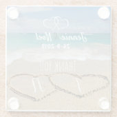 Gepersonaliseerd Beach-Onderzetter met glans Glazen Onderzetter (Achterkant)