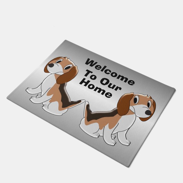 Gepersonaliseerd Beagle Dog Design Deurmat (Schuin)