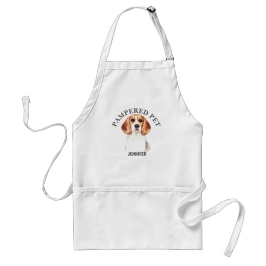 Gepersonaliseerd Beagle Pet Groomer Apron Standaard Schort (Voorkant)