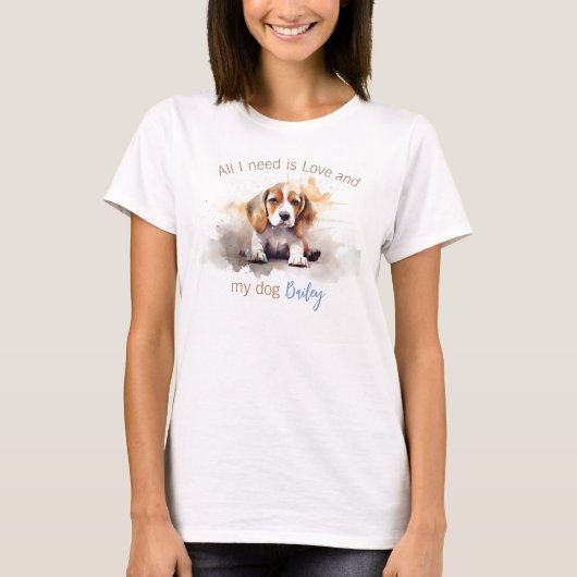 Gepersonaliseerd Beagle T-shirt (Voorkant)