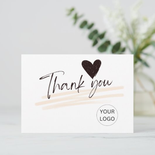 Gepersonaliseerd bedankbriefje voor klant bedankkaart (Staand voorkant)