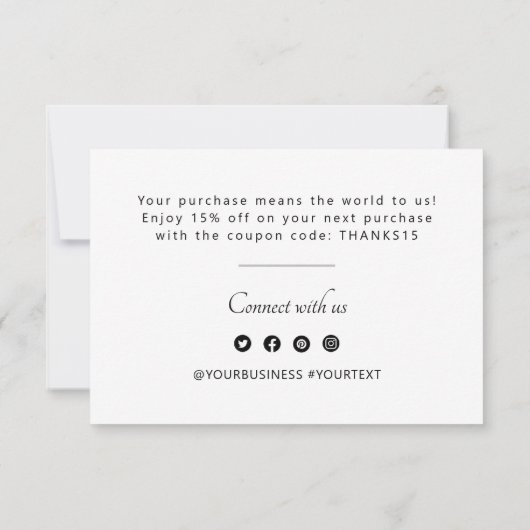 Gepersonaliseerd bedankbriefje voor klant bedankkaart (Achterkant)