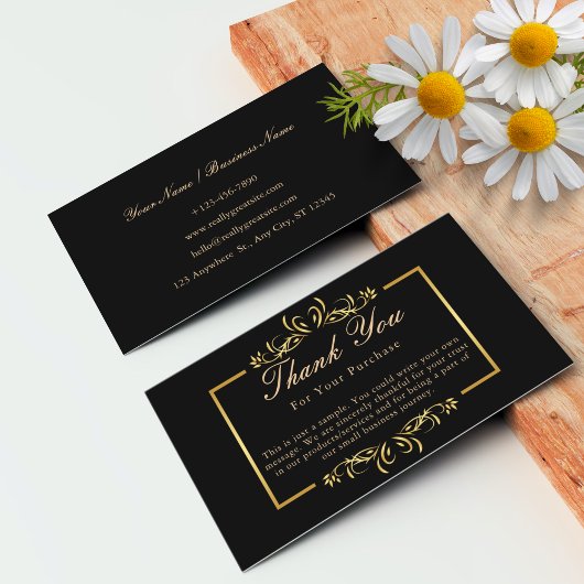 Gepersonaliseerd bedankbriefje voor klant visitekaartje