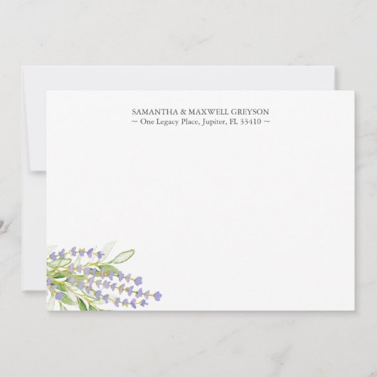 Gepersonaliseerd bedankbriefjes Lavendel Notitiekaartje (Voorkant)