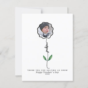 Gepersonaliseerd Bedankt docent Fotocadeau van kin Briefkaart