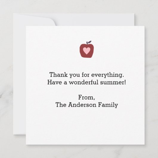 Gepersonaliseerd bedankt leraar kaart (Achterkant)