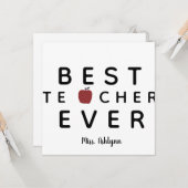 Gepersonaliseerd bedankt leraar kaart (Voorkant / Achterkant in situ)