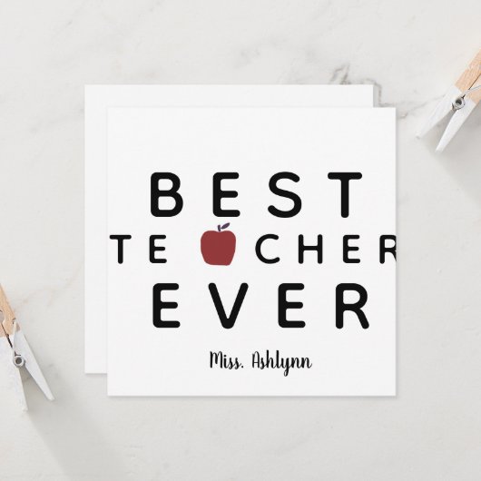 Gepersonaliseerd bedankt leraar kaart (Voorkant / Achterkant in situ)