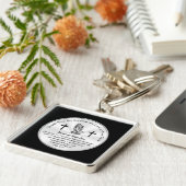 Gepersonaliseerd bedankt voor het bedienen van de  sleutelhanger (Zijkant)