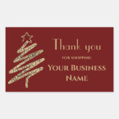 Gepersonaliseerd Bedankt voor het winkelen Busines Rechthoekige Sticker (Voorkant)