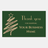 Gepersonaliseerd Bedankt voor het winkelen Rechthoekige Sticker (Voorkant)