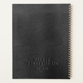 Gepersonaliseerd bedrijf in reliëf zwart Vegan Lea Planner (Achterkant)