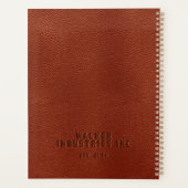 Gepersonaliseerd bedrijf ingegraveerd bruin Vegan  Planner (Achterkant)