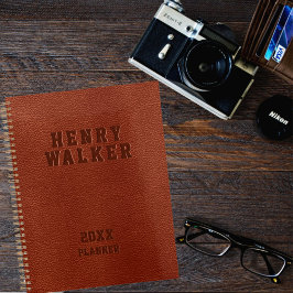 Gepersonaliseerd bedrijf ingegraveerd bruin Vegan  Planner