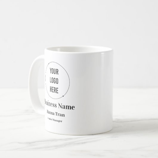 Gepersonaliseerd bedrijf koffiemok (Voorkant links)