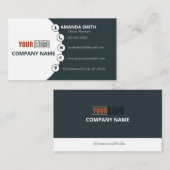 Gepersonaliseerd Bedrijf Logo Medewerker Modern Visitekaartje (Voorkant / Achterkant)