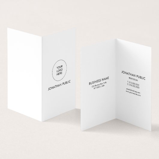 Gepersonaliseerd bedrijf Logo Modern Verticaal gev Visitekaartje (Binnen en buitenkant)