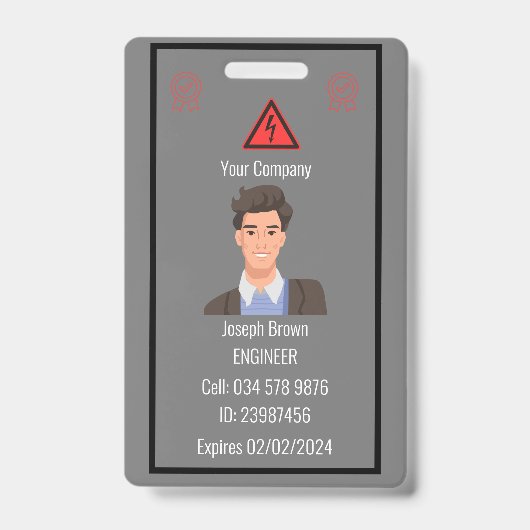 Gepersonaliseerd Bedrijf Medewerker ID Badge voor  (Voorzijde)