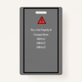 Gepersonaliseerd Bedrijf Medewerker ID Badge voor  (Achterkant)