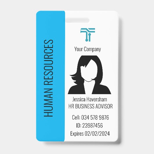 Gepersonaliseerd Bedrijf Medewerker ID Badge voor (Voorzijde)