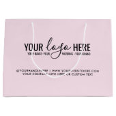 Gepersonaliseerd bedrijf met Blush roze Logo Groot Cadeauzakje (Voorkant)