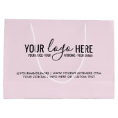 Gepersonaliseerd bedrijf met Blush roze Logo Groot Cadeauzakje (Achterkant)