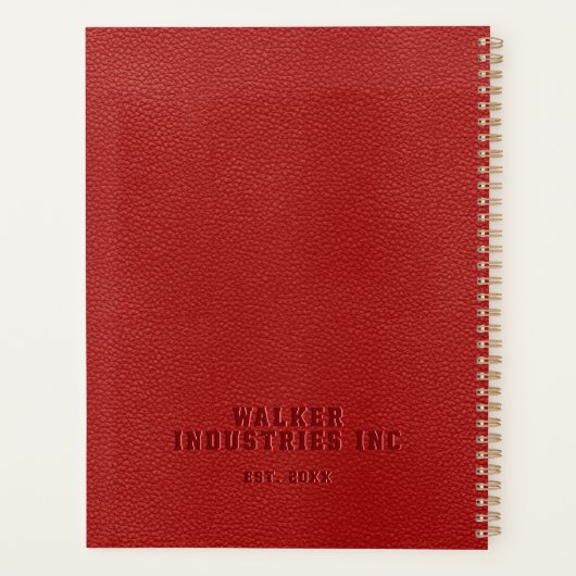 Gepersonaliseerd bedrijf met inscriptie rood Vegan Planner (Achterkant)