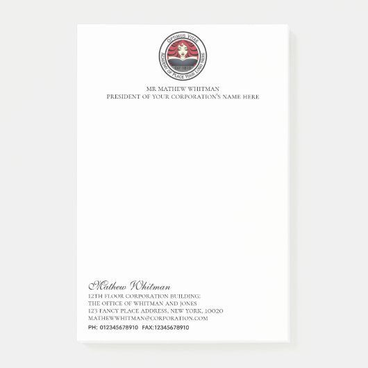 Gepersonaliseerd bedrijf post-it® notes (Voorkant)