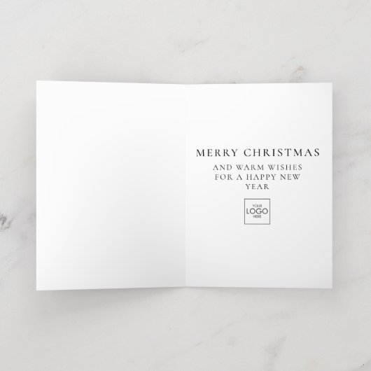Gepersonaliseerd Bedrijf Professionele Zakelijke K Folie Feestdagenkaart (Binnenlaag)