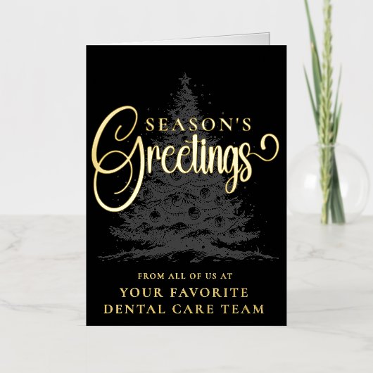 Gepersonaliseerd Bedrijf Professionele Zakelijke K Folie Feestdagenkaart (Voorkant)