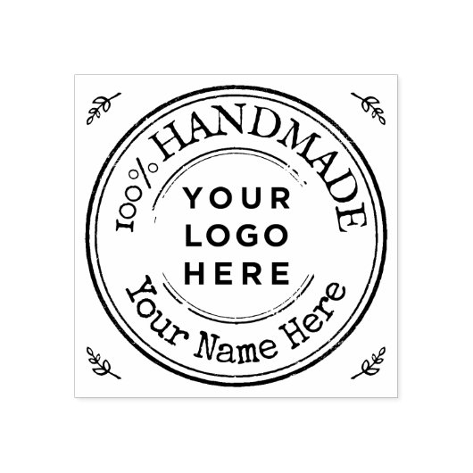 Gepersonaliseerd bedrijf Ronde Handgemaakte naam m Rubberstempel (Afrduk)