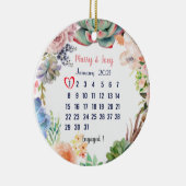 Gepersonaliseerd bedrijf - trouwdatum 1 van 31 keramisch ornament (Rechts)