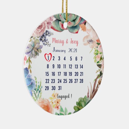 Gepersonaliseerd bedrijf - trouwdatum 1 van 31 keramisch ornament (Rechts)