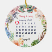 Gepersonaliseerd bedrijf - trouwdatum 1 van 31 keramisch ornament (Voorkant)