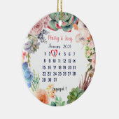 Gepersonaliseerd bedrijf - trouwdatum 3 van 31 keramisch ornament (Rechts)