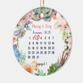 Gepersonaliseerd bedrijf - trouwdatum 3 van 31 keramisch ornament (Links)