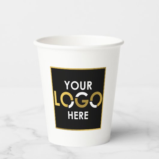 Gepersonaliseerd bedrijf Uw Logo Hier Promotioneel Papieren Bekers (Voorkant)