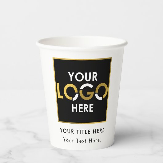 Gepersonaliseerd bedrijf Uw Logo Hier Promotioneel Papieren Bekers (Achterkant)