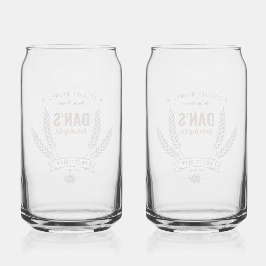 Gepersonaliseerd bedrijf voor brouwerij blikvorm glas (Achterkant)
