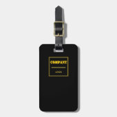 Gepersonaliseerd bedrijf zwart modern aangepast za bagagelabel (Voorkant verticaal)